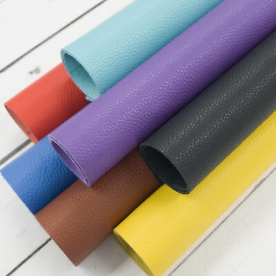 #ad Various Solid Color Leather Sheets Grainy Pebbled Texture Vibrant Bright $8.10