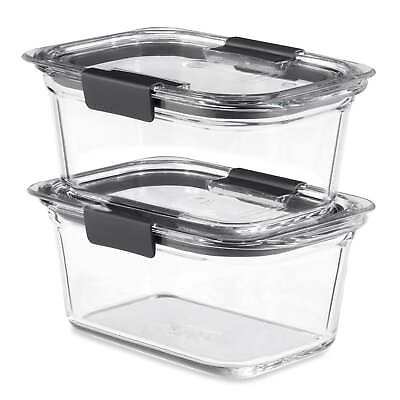 #ad Rubbermaid 4.7 Cup Brilliance Glass Food Storage Containers 2 Pack with Lids... $19.97
