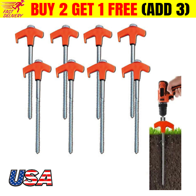 #ad 8quot; Screw in Tent Stakes Ground Anchors Screw inSplendiday Tent Stakes $7.19