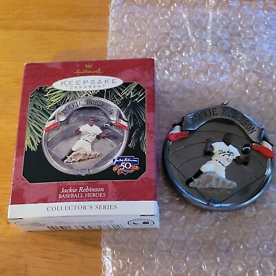Hallmark Series Christmas Ornament 1997 Baseball Heroes #4 Jackie Robinson E1 $9.99