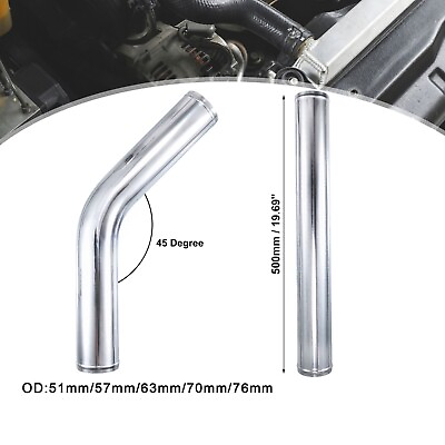 #ad Metal Intercooler Pipe Aluminum Alloy Tube Hose 45 Degrees Car Air Intakes 50cm $39.90