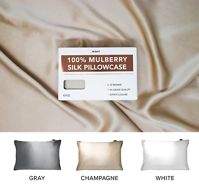 #ad 100% Mulberry Silk Pillowcase Christmas Gifts for Hair and Skin With Zipper $19.89