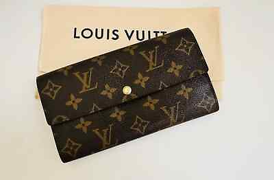 Authentic Louis Vuitton Monogram Portefeuille Sarah long Wallet dust bag $280.00