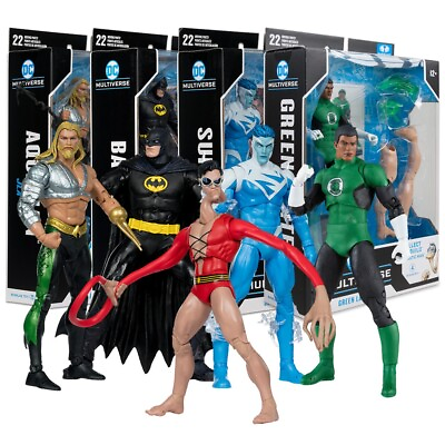 DC Multiverse JLA Figure Bundle Grn Lantern Superman Aquaman Batman Plastic Man $149.99
