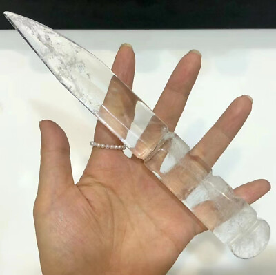 #ad #ad Natural White Clear Knife Quartz Crystal Carved Polished Reiki Healing 1pc $45.00