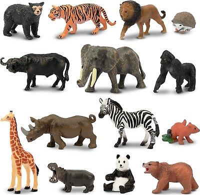 #ad Mini Animal Figures 14PCS Wild Animal Figures Realistic Models $29.99