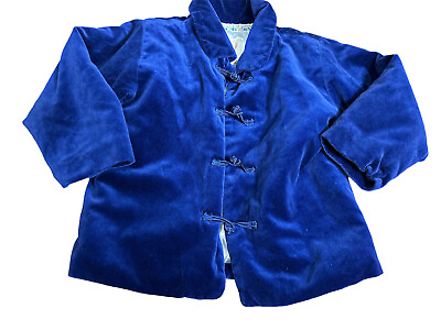 #ad BABY GAP Girls Blue Velvet Dressy Coat 24 36 Months EUC Winter Holiday Party $12.80