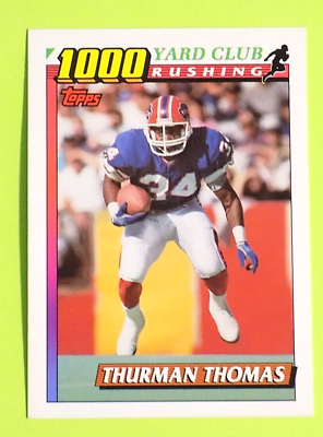 #ad 1991 Topps 1000 Yard Club #3 THURMAN THOMAS Football Insert Card BUFFALO BILLS $1.47