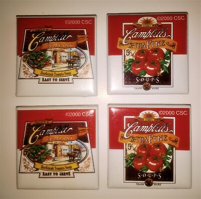 #ad Campbell#x27;s Soup can refrigerator magnet set of 4 recipe food $2.99