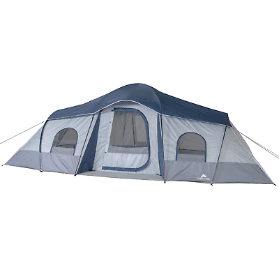 #ad Ozark Trail 10 Person Cabin Tent with 3 Entrances Spacious Family Camping Tents $255.68