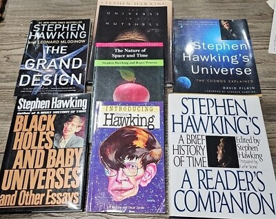 #ad Lot Of 7 Stephen Hawking Books Universe Space And Time Blackholes Physics $72.00