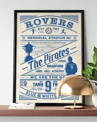 #ad Bristol Rovers Retro History Print Bristol Rovers Poster The Pirates GBP 49.75
