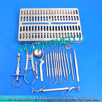 Dental Restorative Kit Amalgam Composite 18 Piece Set Probes ExcavatorDN 573 $169.85