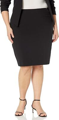 #ad Kasper Womens Crepe Slim Straight Skirt Black Size 10 NWOT $15.11