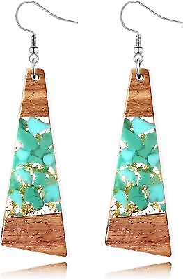 #ad Boho Chic Wood Earrings for Women Trendy Teardrop Dangle Earrings Handcrafte $36.85