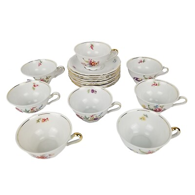 #ad Vintage Seltmann Weiden Marie Luise Tea Coffee Cups and Saucers Set of 8 Flowers $78.36