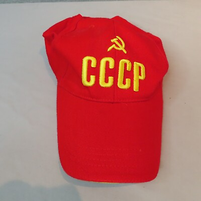 #ad CCCP Hat Red Strapback 1922 Soviet Union Baseball Cap Embroidered $14.88