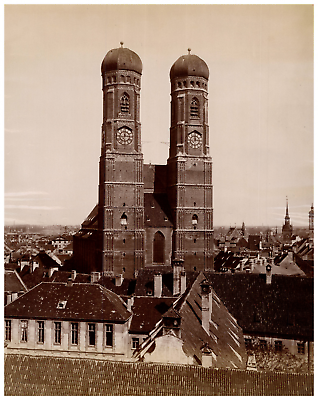 #ad Deutschland Münichen Frauenkirche Munich Vintage print Tirage albuminé EUR 99.00