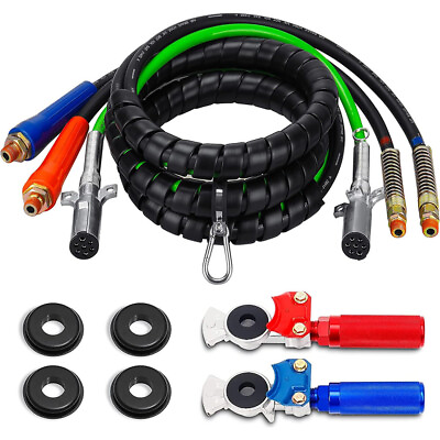 #ad 12FT 3 in 1 ABS and Power Hose Line with 7 Way Electrical Cable for Semi $105.99