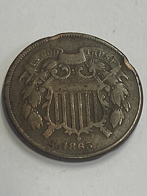 1865 2c two cent piece good condition $19.99