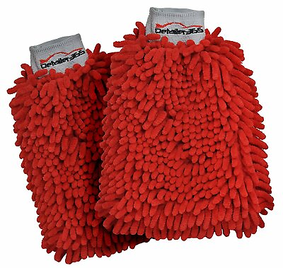 #ad Detailer 365® Premium Super Soft Red Microfiber Car Auto Wash Mitt 2 Pack $24.99