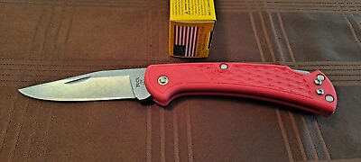 #ad Buck 112 Slim Ranger Select Clip Point Blade W Nail Nick Red Handle 100% U.S.A. $34.99