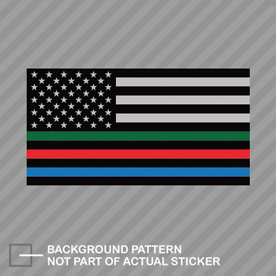 Thin Blue Line USA Flag with Red Blue Green Stripe Sticker american flag $21.96