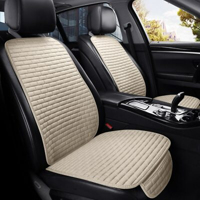 #ad Car Seat Cover Front Rear Linen Seat Protector Car Seat Cushion Protector 2022 $85.32