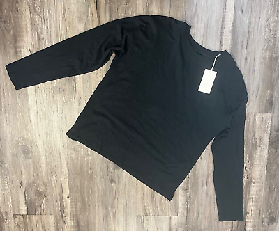 A New Day Womens Crew Neck Long Sleeve T Shirt Black Size S $11.95