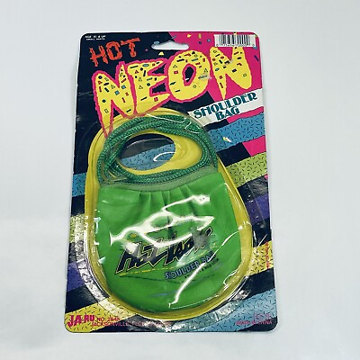 #ad Vintage Retro Hot Neon Shoulder Bag Neon Green 90’s JaRu 2545 Small Purse $5.95