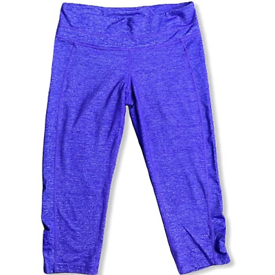 #ad ATHLETA ODYSSEY KNEE LENGTH CROPPED LEGGING SIZE S P COLOR PURPLE RUCHED $35.00