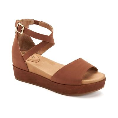 #ad Giani Bernini Womens Ellenaa Brown Wedge Sandals Shoes 8 Medium BM BHFO 4932 $29.85