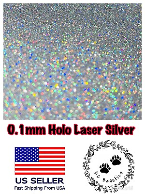 #ad 5g Holographic Laser Silver Micro Fine 0.1mm Glitter nail acrylic Tumbler Resin $3.55