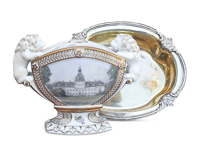 #ad #ad King Frederick VIII amp; Queen Louise Estate Tulip Vase amp; Royal Silver amp; Porcelain $2700.00