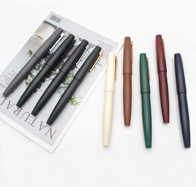 #ad JINHAO 80 Fiber Black Fountain Pen 0.3 EF F Nib Ink Gift Pen With A Converter $7.38