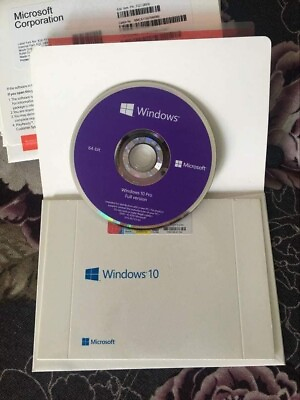 Sealed Windows 10 Pro Professional 64 Bit DVD 1 PK English USA $34.99