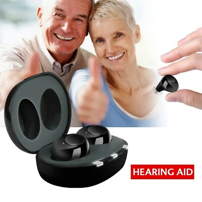 #ad 1Pair Rechargeable Invisible Digital Mini Hearing Aids Enhancer Voice Amplifier $26.96