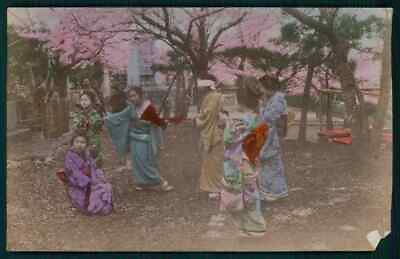 #ad xx Albumen photo hand tinted Geisha Ethnic Japan lady original old early 1890s $10.00