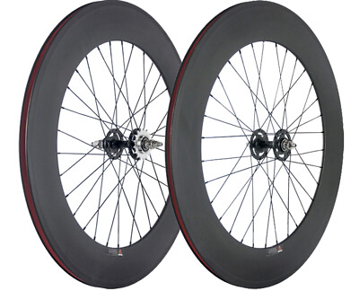 700C 88mm Track Bike Carbon Wheels FrontRear Fixed Gear Carbon Wheelset Matte $389.00