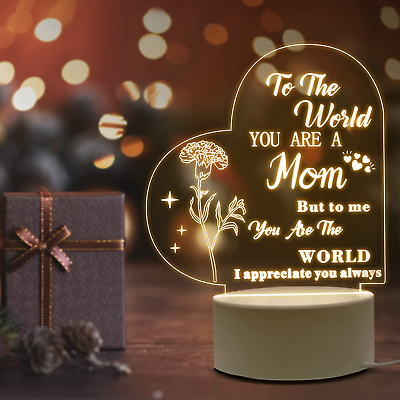 #ad Christmas Gifts for Mom from Daughter Son Engraved Night Light for Mom Thanksg $16.24