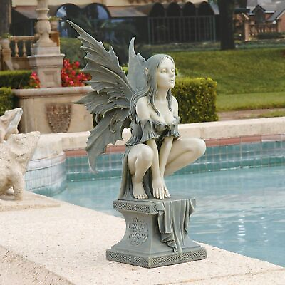 #ad FAIRY WINGED LARGE PERILOUS PERCH STATUE $132.90
