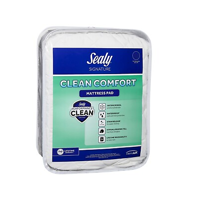 NEW Sealy Clean Comfort Antimicrobial amp; Waterproof Mattress Pad QUEEN Size 80x60 $29.95