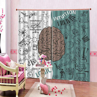 #ad Infinite Potential Brain 3D Curtain Blockout Photo Print Curtains Drape Fabric AU $189.99