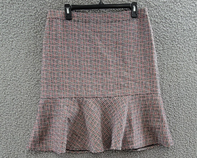 #ad KASPER Metallic Flecked Tweed Flounce Hem Skirt Women#x27;s 10 Multi w Side Zipper $36.30