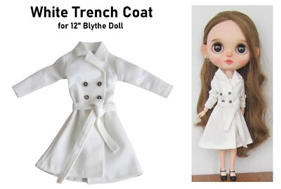 #ad Fashion White Trench Coat for 12quot; Blythe Doll BJD Clothes Toy Accessories DIY $21.75