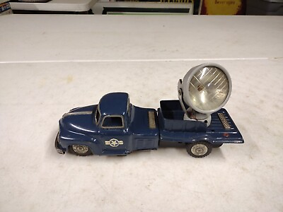 #ad Vintage 12quot; Linemar Toys Tin Friction Military Searchlight Truck $119.95