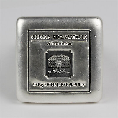 #ad Geiger Edelmetalle Schloss Guldengossa 250 gram .999 Fine Silver Square Bar $299.00