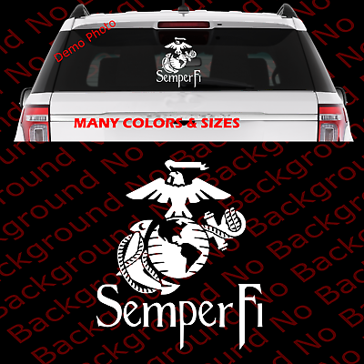 #ad United States Marine Corps Vinyl Car Die Cut Decal USMC Semper Fi EGA AY050 $5.99
