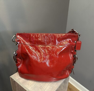 #ad Coach Zoe Patent Leather Large Hobo Handbag $80.00