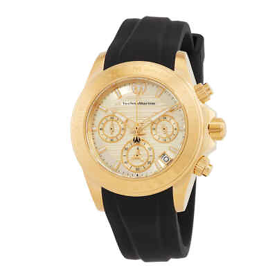 #ad Technomarine Manta Chronograph Quartz Gold Dial Ladies Watch TM 219041 $87.98